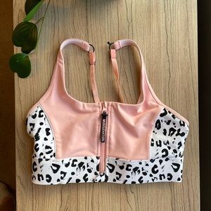 Muscle Nation Pink Leopard Sports Bra